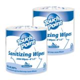 Touch Point® Sanitizing Wipes, 2000/Roll - 2 Rolls/CS WS2000FF