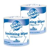 Touch Point® Sanitizing Wipes, 2000/Roll - 2 Rolls/CS WS2000FF